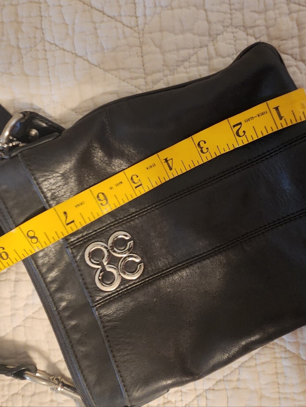 Classic Black Leather Crossbody Bag - Silver Hardware